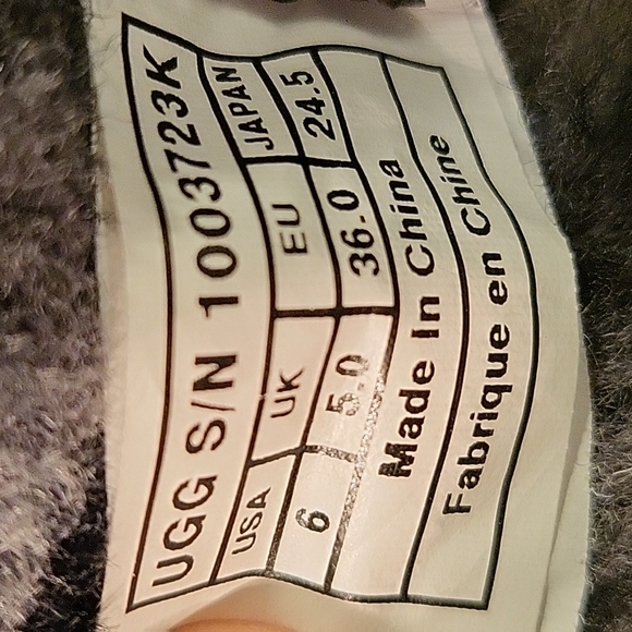 UGG Australia Ellee Leopard Stout Cuff Girls Boots Black - Picture 6 of 8